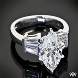 Marquise and Baguette Diamond Engagement Ring