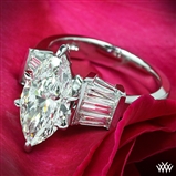 Marquise and Baguette Diamond Engagement Ring