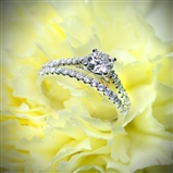 Petite Open Cathedral Diamond Engagement Ring