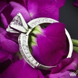Three-Side Pave Diamond Engagement Ring