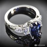 Sapphire Antique Style Engagement Ring