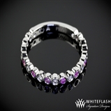 Sapphire and Diamond Bezel Right Hand Ring