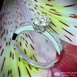Tiffany Style Bead Set Engagement Ring