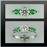 Tsavorite and Diamond Engagement Ring