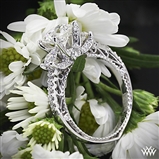 Verragio Beaded Shared-Prong 3 Stone Engagement Ring