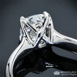 W Prong Cushion Solitaire Engagement Ring