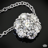 14k White Gold Floral Diamond Necklace