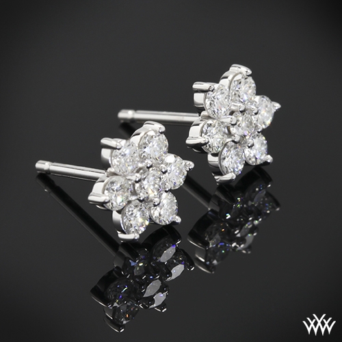 Flower Cluster Diamond Earrings