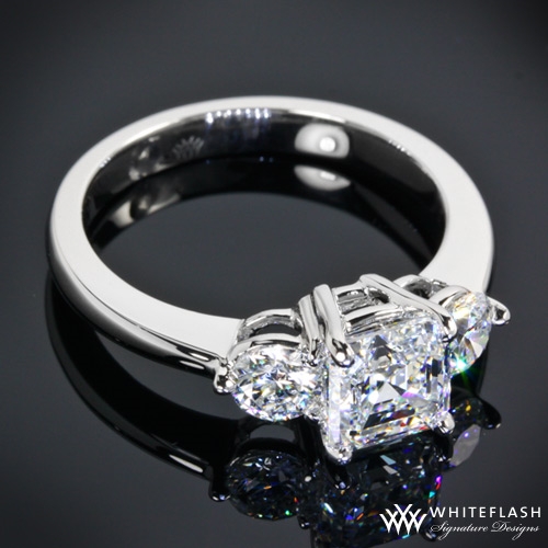 Asscher Trois Brilliant Engagement Ring