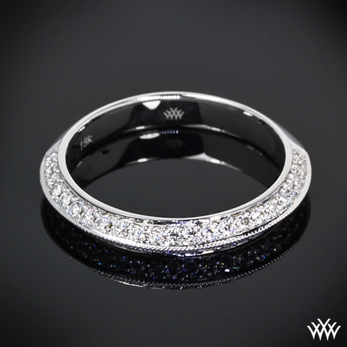 Knife-Edge Pave Diamond Engagement Ring