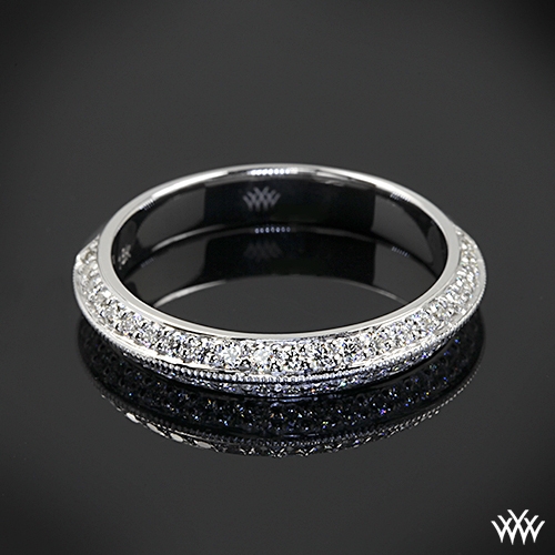 Knife-Edge Pave Diamond Wedding Ring