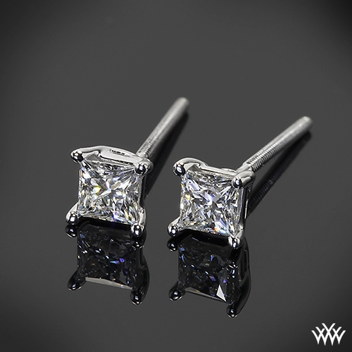 Half Carat Ready Set to Go Princess Diamond Earrings