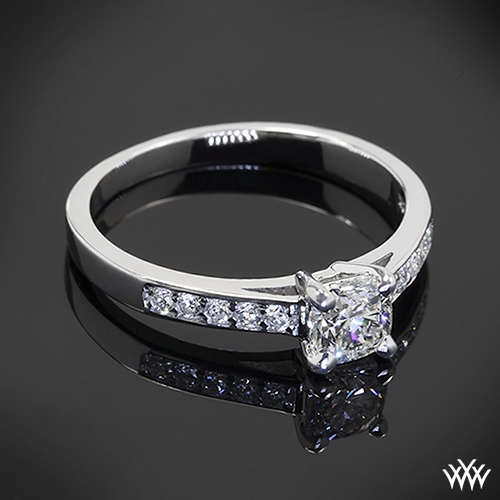 Rounded Open Cathedral Diamond Engagement Ring