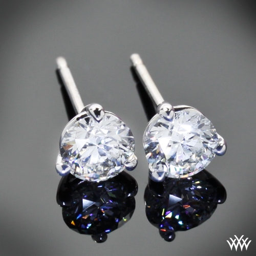 3 prong Martini Diamond Earrings