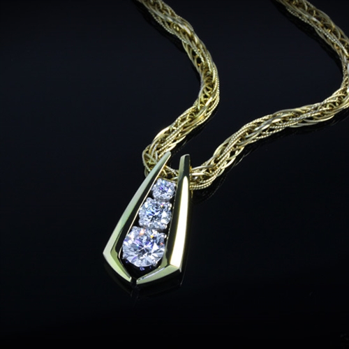3 Stone Diamond Pendant