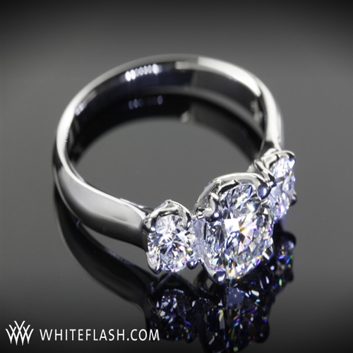 3 Stone W Prong Diamond Engagement ring