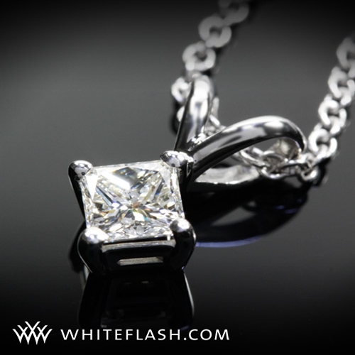 4 Prong Solitaire Princess Pendant