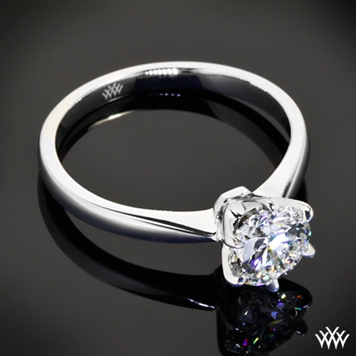 Contemporary tiffany style Solitaire Engagement Ring
