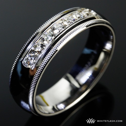 7 Stone Miligrain Diamond Wedding Band