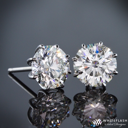 Eight-prong "Martini" Diamond Earrings