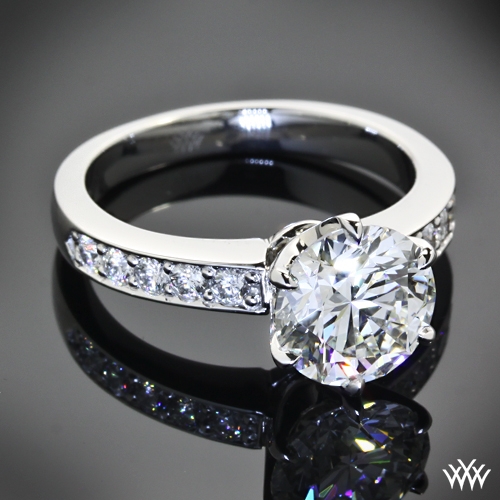 Bead-Set Diamond Engagement Ring