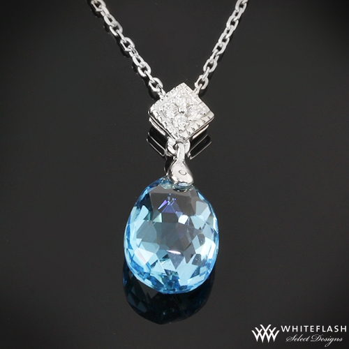 Blue Topaz Diamond Pendant