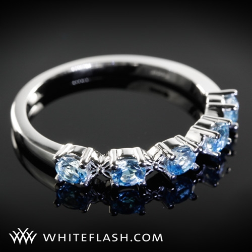 Blue Topaz Wedding Band