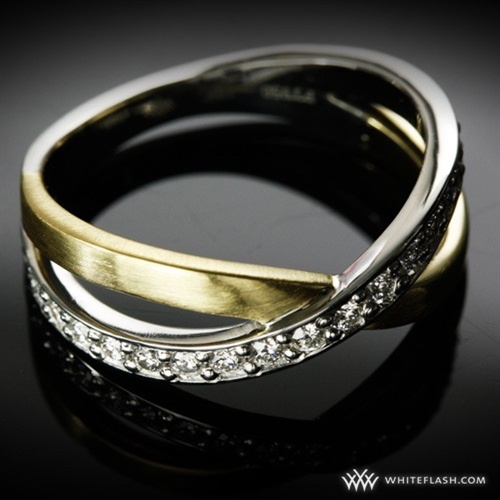 Criss Cross Diamond Wedding Band