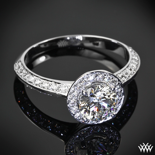 Custom 4 Prong Halo Diamond Engagement Ring