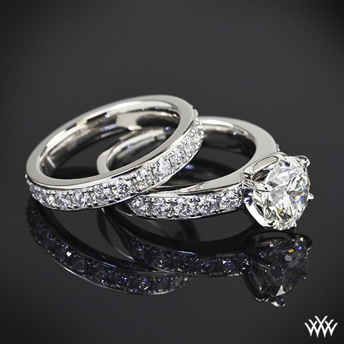 Custom Diamond Engagement Ring and Matching Diamond Wedding Ring
