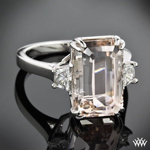 Custom 3 Stone Topaz Engagement Ring