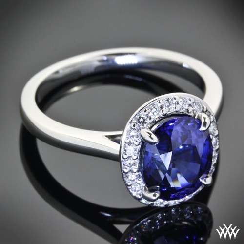 Custom Halo Solitaire Engagement Ring