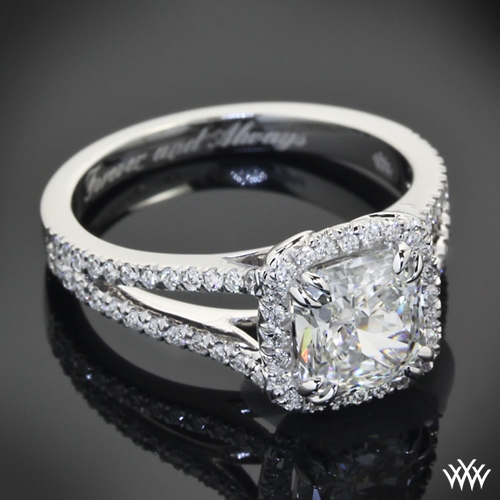 Custom 14k White Gold Diamond Engagement Ring