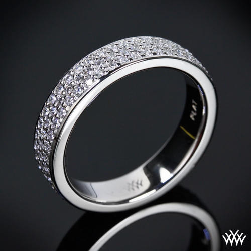 Custom 3 Row Pave Diamond Wedding Band