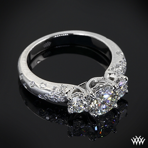Custom 3 Stone Champagne Engagement Ring
