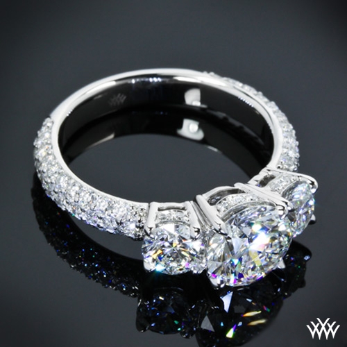 Custom Platinum 3 Stone Diamond Engagement Ring