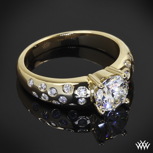 Custom Scattered Diamond Engagement Ring