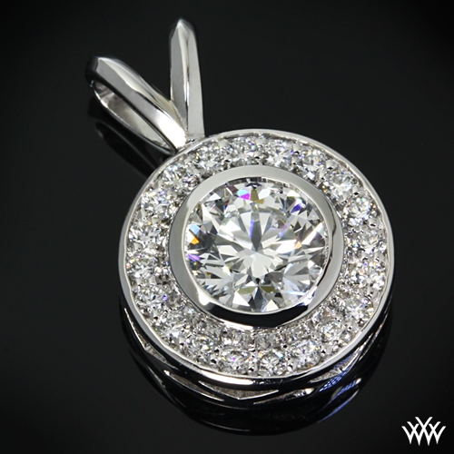 Customized Halo Bezel Diamond Pendant