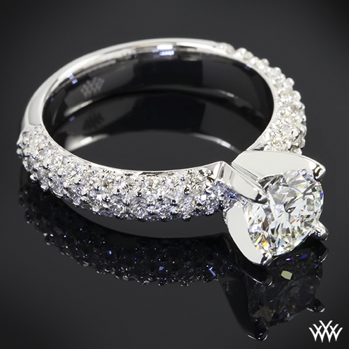 Rounded Pave Diamond Engagement Ring