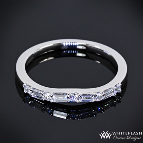 Diamond and Baguette Wedding Band