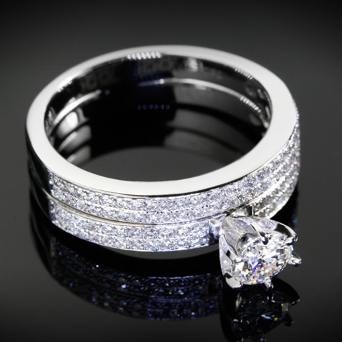 Double Pave Diamond Engagement Ring