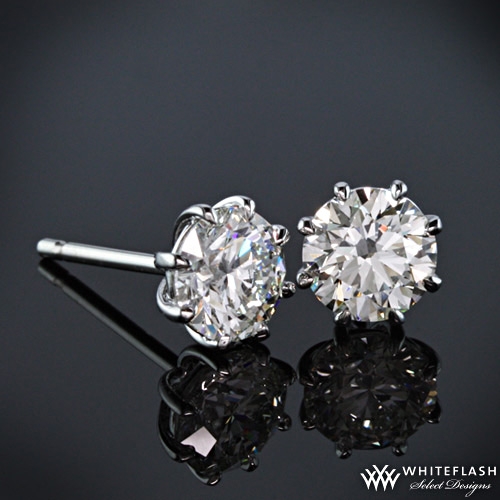 Eight Prong Martini DIamond Earrings