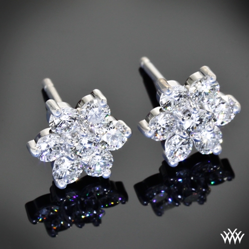 Flower Cluster Diamond Earrings