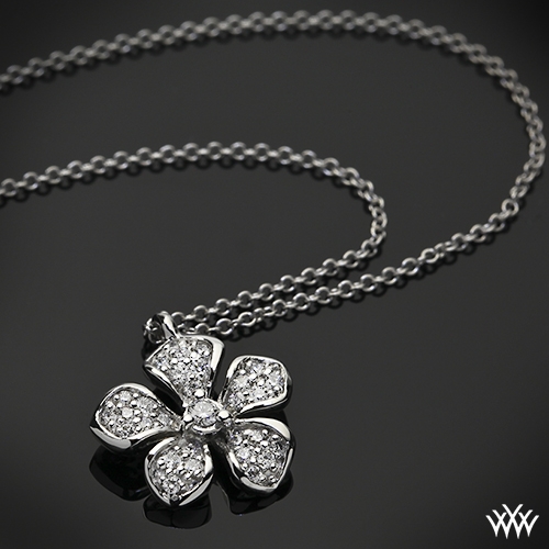 Five Leaf Flower Diamond Pendant