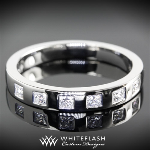 Flush Set Princess Wedding Band