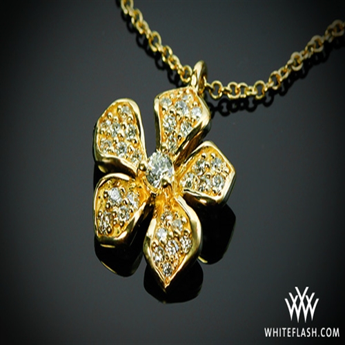 Four Leaf Flower Diamond Pendant