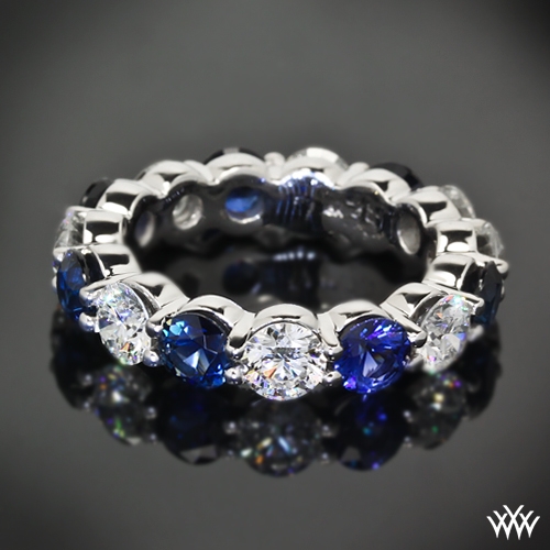 Custom Sapphire and Diamond Wedding Band