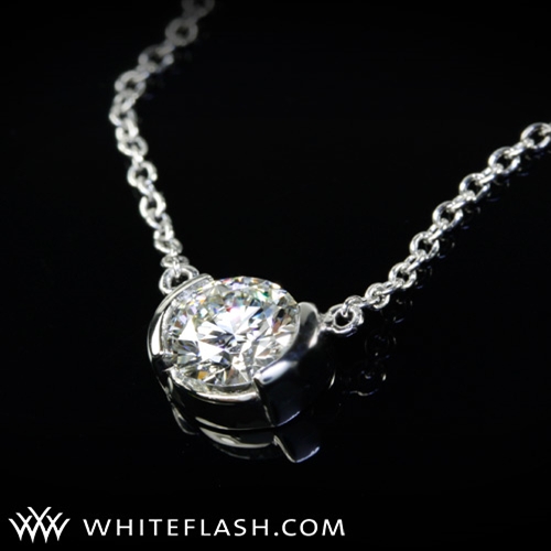 Half Bezel Diamond Pendant