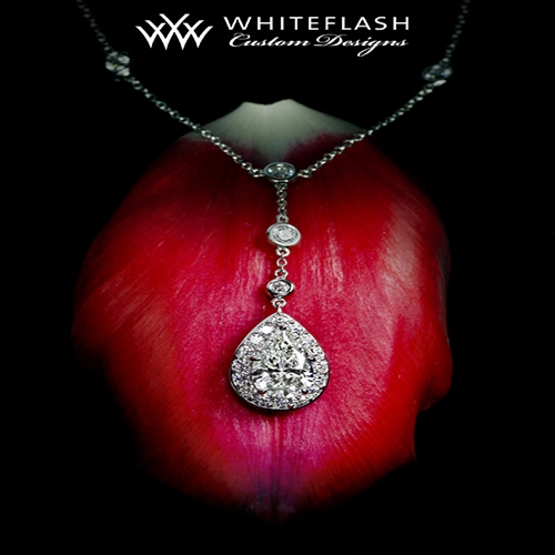 Halo Pear Diamond Pendant
