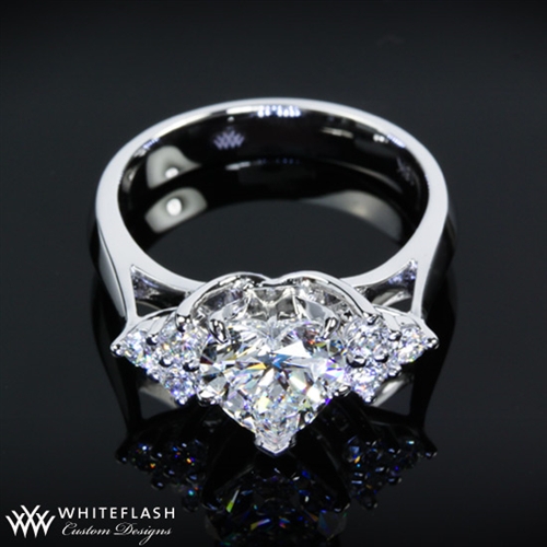 Heart Shape with Triple Cluster side accents